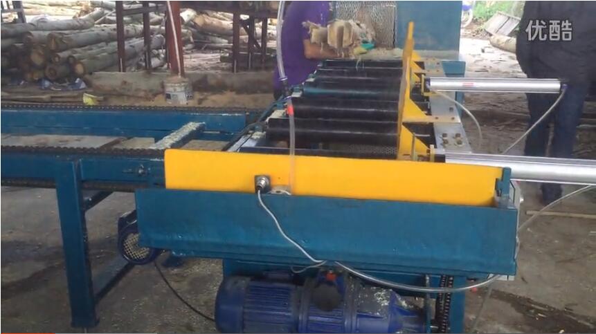 原木多片鋸生產線 正啟機械廠 廣東西樵山桉木加工現場