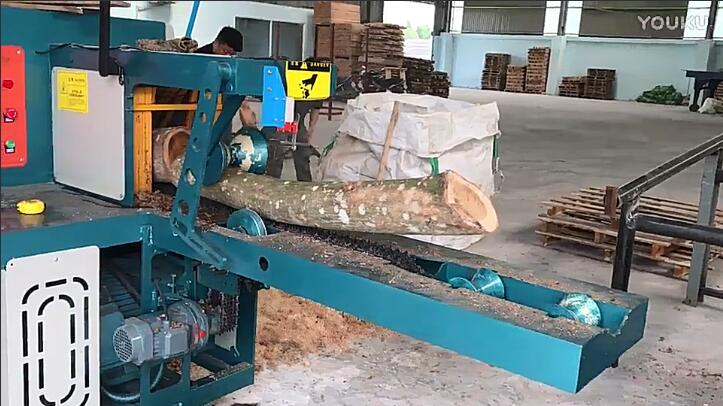 原木多片鋸加工相思木、清邊機工作視頻