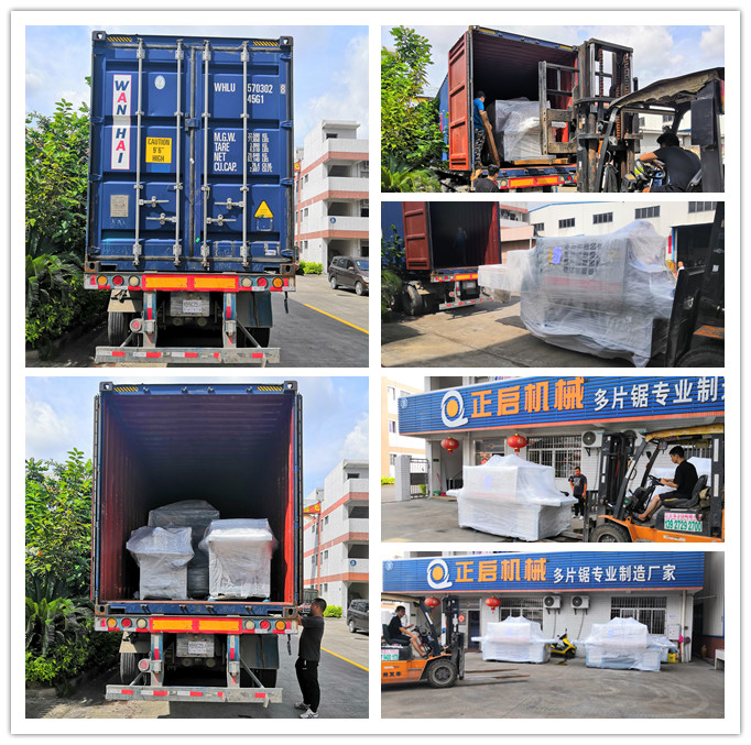 2019年6月發往印尼--ZQ400原木多片鋸、ZQ200型方木多片鋸、全自動磨鋸片機